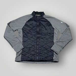 Smartwool Jacket Mens XL Gray Black Hybrid Quilted Full Zip Active SW016787